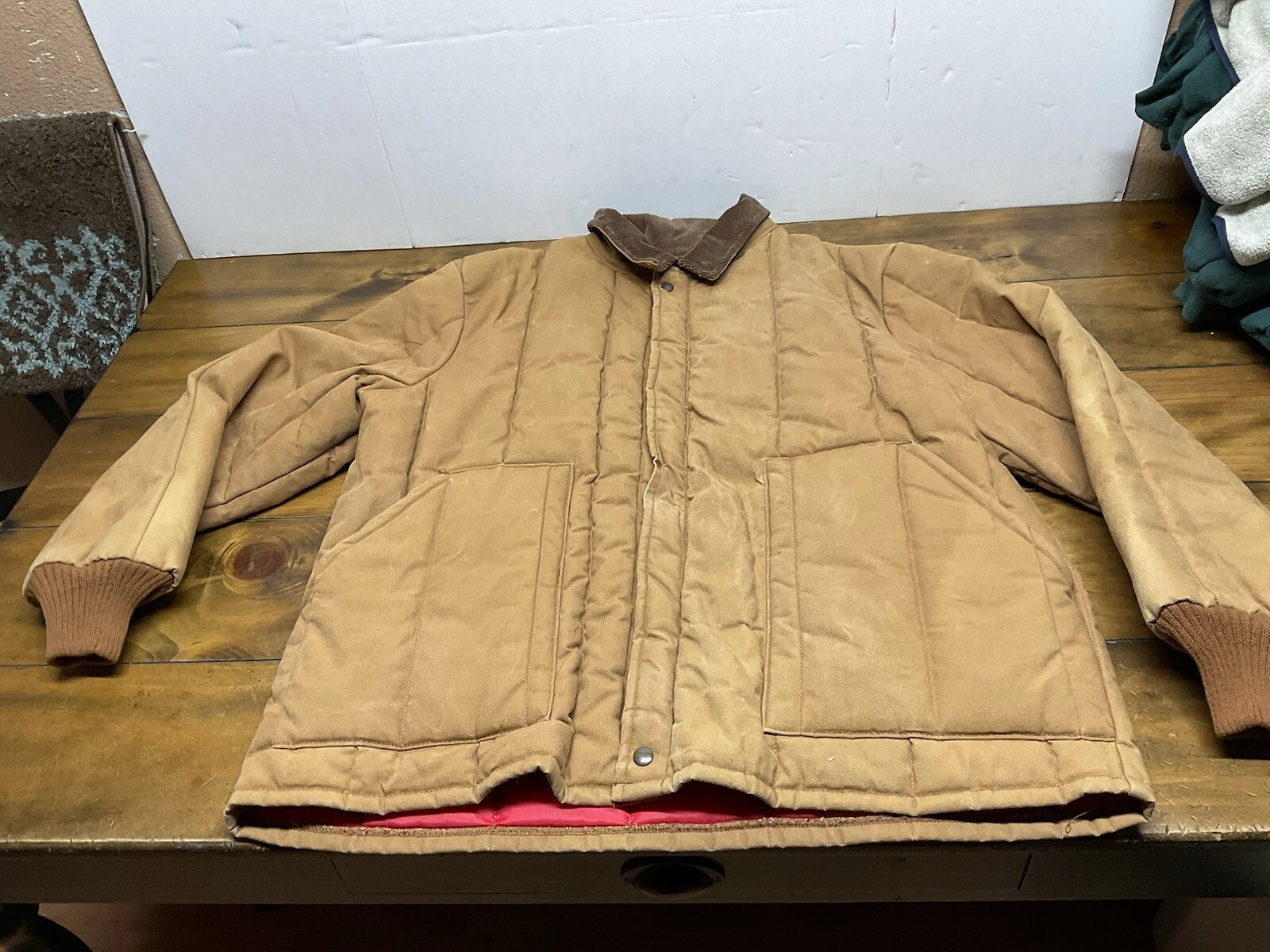 Walls Outdoors Men's 2XL Quilted Work Jacket Zipper Front Distressed
