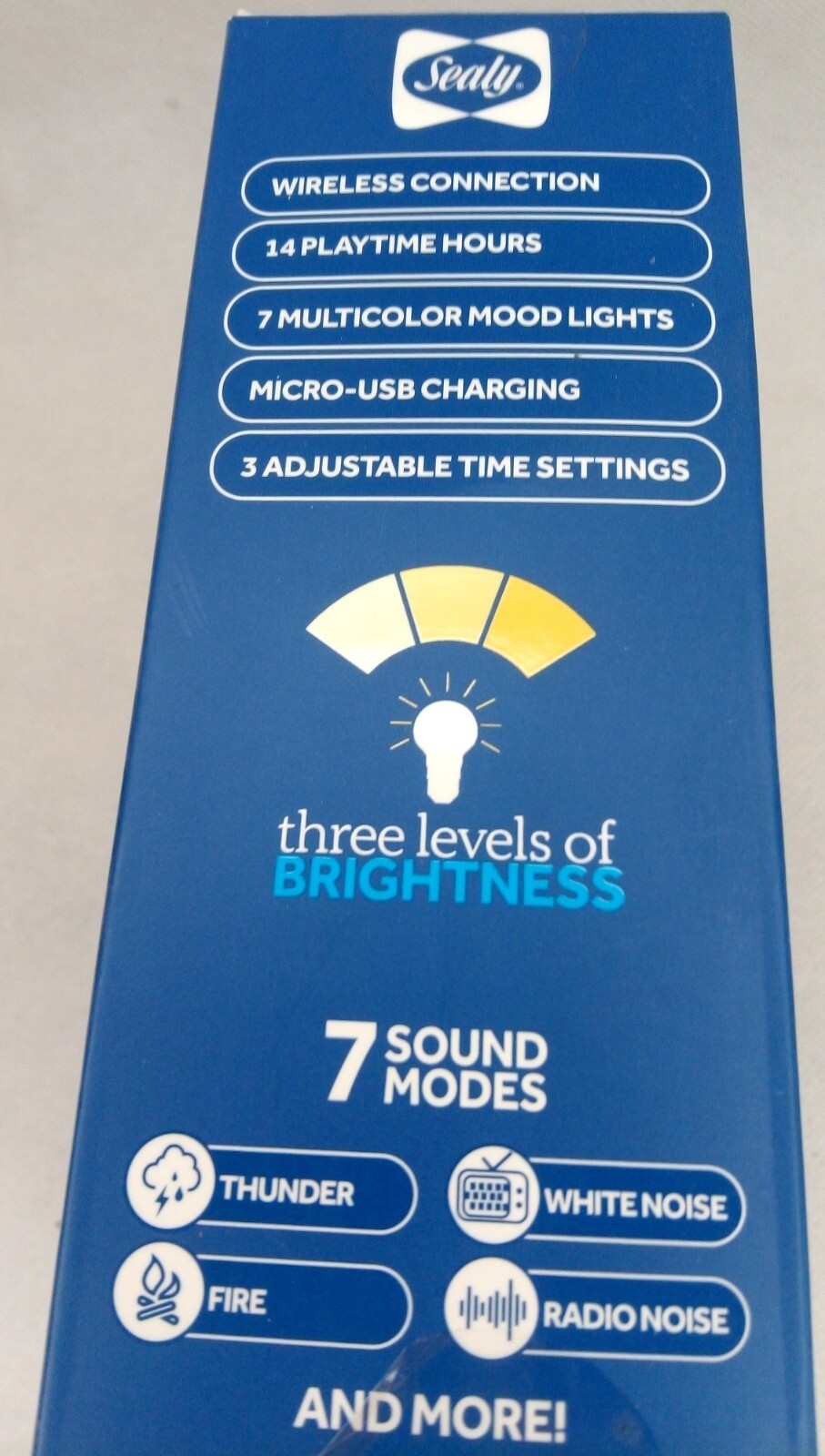 Sealy Bluetooth Sleep Speaker with Adjustable Mood Lighting Gray