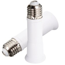2 Pcs E27 to E27 Light Socket Extension Lamp Holder Extender Outdoor Converter