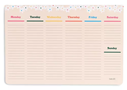 ban.do Weekly Planner Notepad, Desk Planner/Calendar Pad with 52 Sheets, Unda...