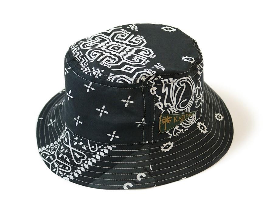 KAPITAL bandana patchwork bucket hat short brim type online