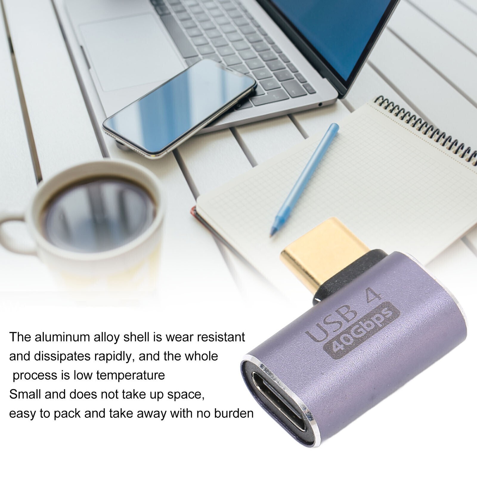 Type C Mobile Phone Adapter 40GB High Speed  Video Transmission 100W