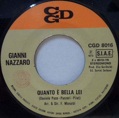 Gianni Nazzaro - Quanto È Bella Lei / Dopo L'Amore 7 ...
