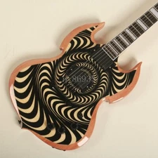 Barbarian electric guitar Rawtop psychic bullseye  H-H pickups black hardware