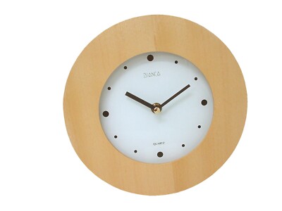 JT264) RELOJ PARED REDONDO MADERA COLOR MADERA PEQUEÑO