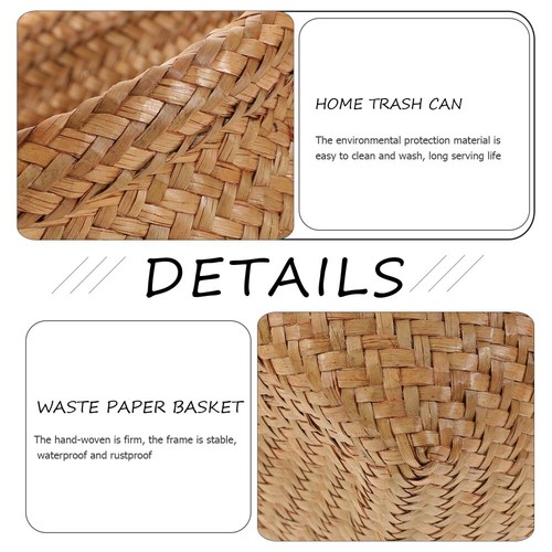 Round Waste ventes exceptionnelles Bin Rubbish Can Office Rattan Planter Rattan Storage Basket