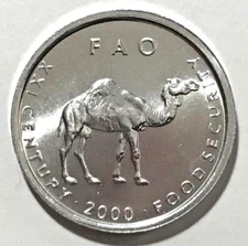 2000 Somalia Coin 10 shillings Camel Animal African Wildlife