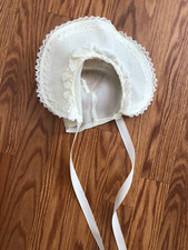 Vintage 1950's Sheer Ivory Baby Girls Bonnet size see measurement