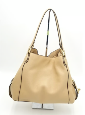 Coach Edie Turnlock Beige Triple Compartment Shoulder Bag | eBay