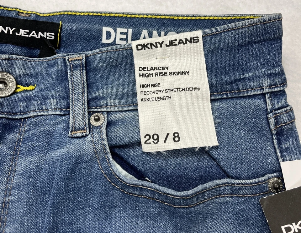 NWT DKNY Delancey High Rise Distressed Skinny Stretch Ankle Jeans 29 / 8 - Image 3 of 4