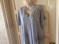 Simply vera white And Gray pinstripe dress size large