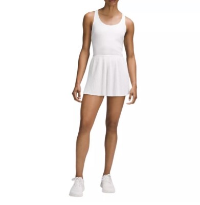 Lululemon Scoop-Neck Pleated Tennis Dress White Size 2 NWT | eBay