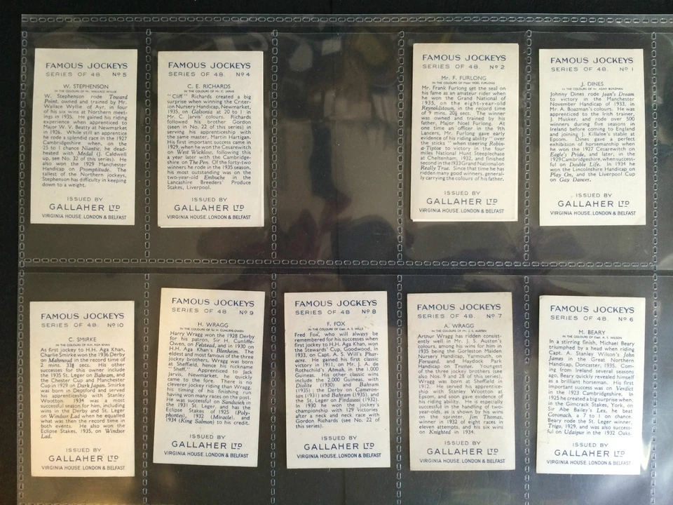 GALLAHER - FAMOUS JOCKEYS 1936 (BLUE) (G) ***PICK THE CARDS YOU NEED*** - Image 3 of 4