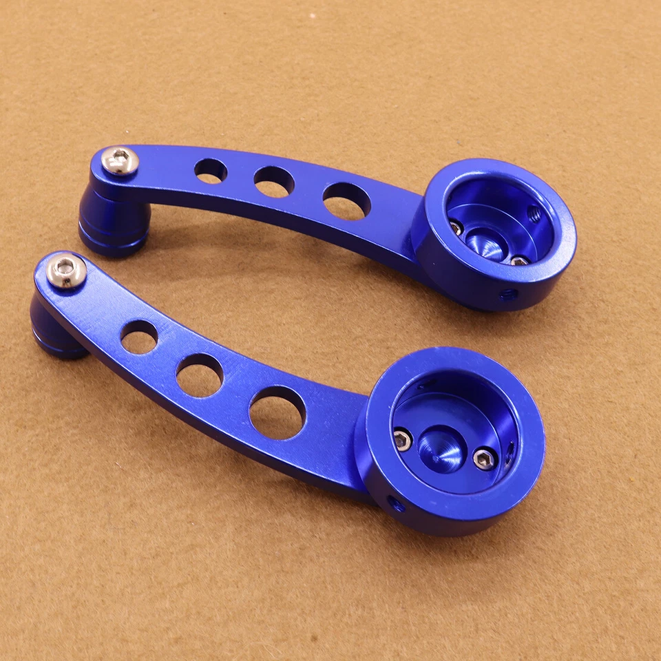 Manivela enrolladores de ventana de puerta manual interior de auto manivela aluminio azul universal Foto 4 de 4