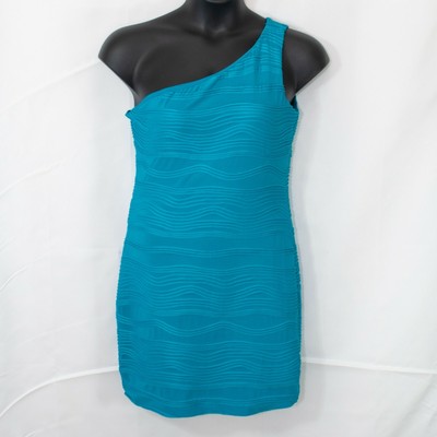 NEW Heart Soul One Shoulder Bodycon Dress Juniors XL Blue Cocktail Party WW10X