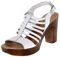Eric Michael Sloane White Leather Platform Open Toe Slingback Sandal, 41 Eu... Eric Michael Sloane White Leather Platform Open Toe Slingback Sandal, 41 Eu...