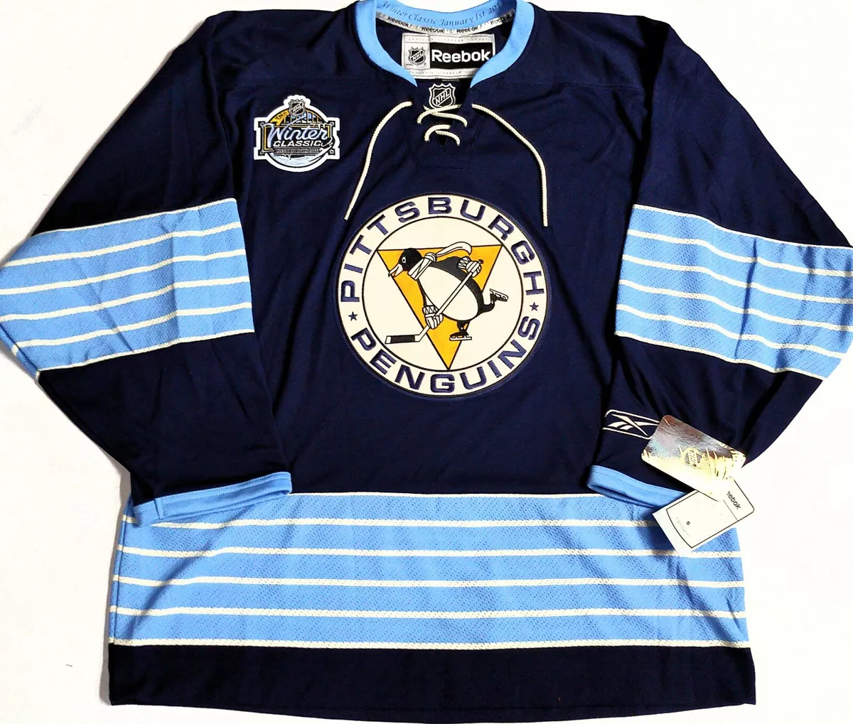 NWT-LG PITTSBURGH PENGUINS 2011 NHL WINTER CLASSIC LICENSED REEBOK HOCKEY  JERSEY