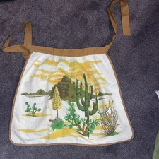 Vintage Sayco Terry Cloth Waist Apron Desert Scene Southwest Cactus