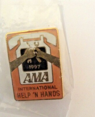 AMA AMERICAN MOTORCYCLIST ASSOCIATION 1997 INTERNATIONAL HELP N' HANDS PIN