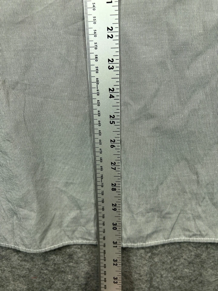 Camisa del Ejército Real para Hombres 2XL Negro Blanco Rayas Botones Manga Larga Trabajo Casual Foto 3 de 4