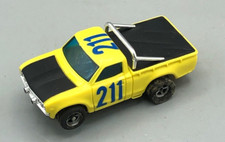 Vintage AFX Aurora Datsun Baja Pick Up Truck 211 Yellow Blue HO Scale Slot Car