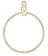 Beading Hoop,10 Gold Plated Steel 26mm Round Notched Ring with Closed Loop