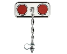 ALTALINE Bicycle Rectangle Flat Twisted Mirror Chrome Red