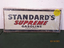 Vintage Replica Metal Standards Supreme Gasoline with Ethyl Sign