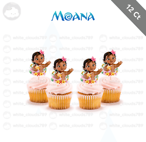 12 Baby Moana Cupcake Toppers For Birthday Party Cake Supplies Baby Favor Shower Ebay