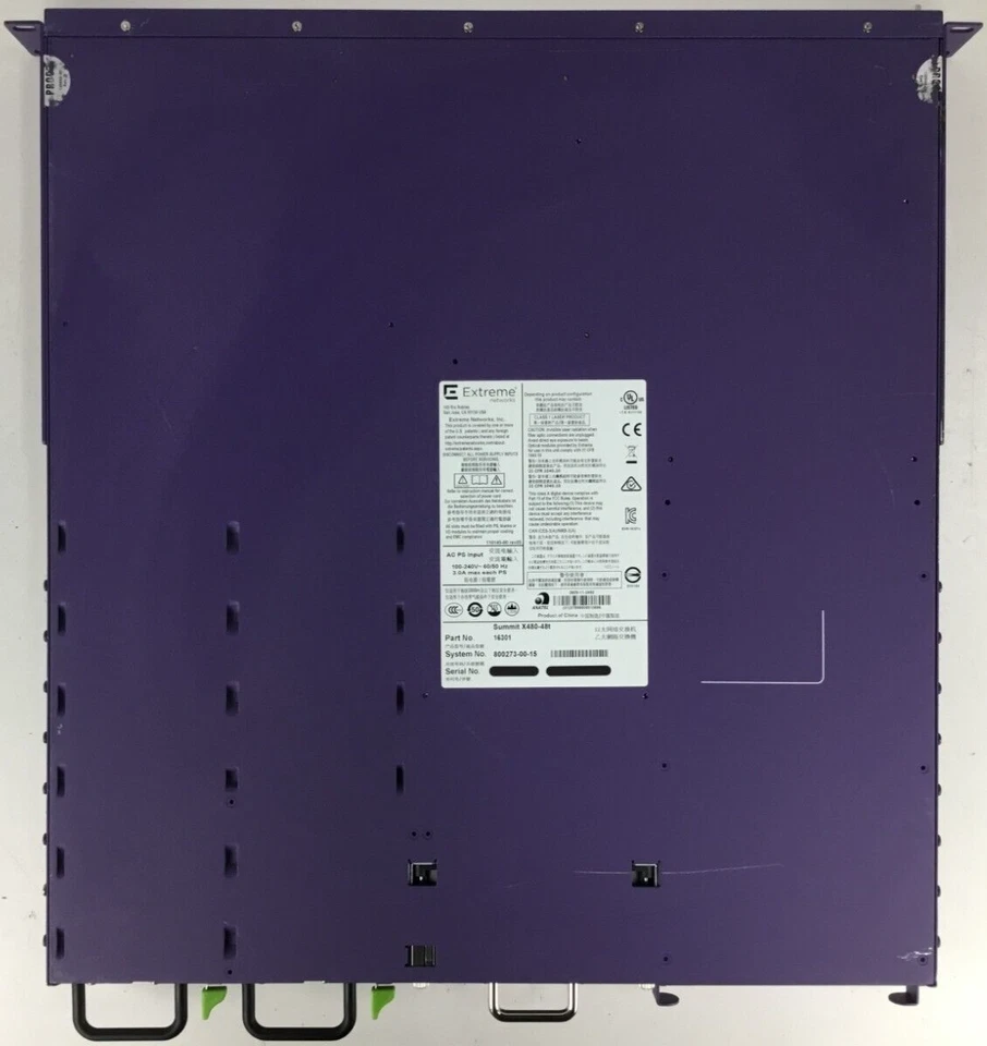 Extreme Networks 16301 X480-48T 48x 1GB RJ45 4x SFP Adv Edge 2x 10917 - Image 3 of 4