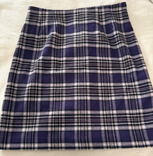 Vintage Sz.14 J G Hook wool blend plaid pencil skirt made in USA Classic money