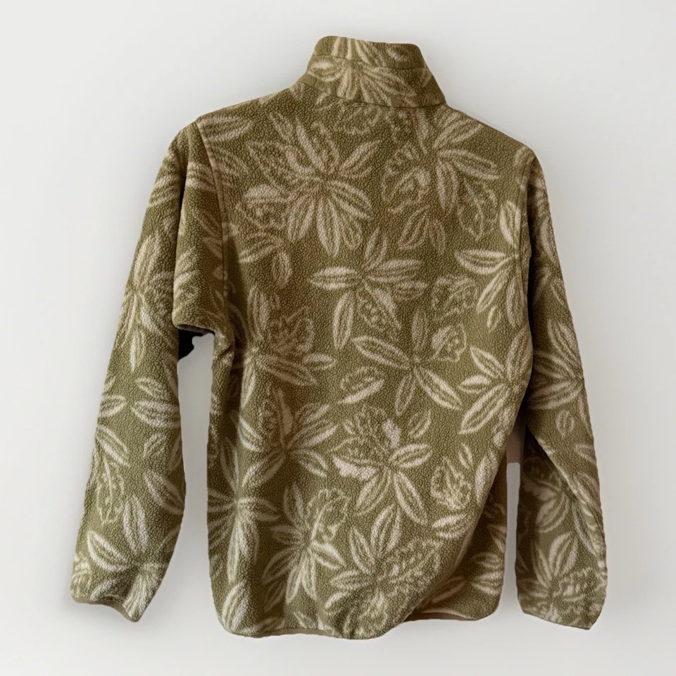 Patagonia Synchilla Vellón DE COLECCIÓN Verde y Blanco Hojas Hawaianas Para Mujer Talla S Foto 2 de 4