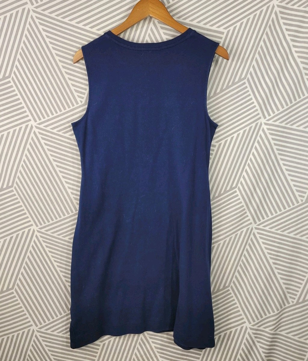 chaps shirt dress Chaps Shirt Dress Large Casual Lace Up Collar Navy Bodycon Cotton Ralph  Lauren