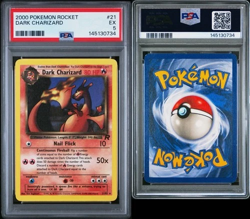 2000 Pokemon Rocket 21 Dark Charizard PSA 5