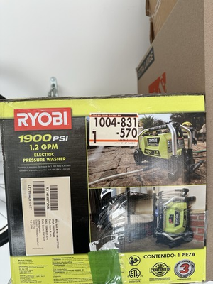 #ad Ryobi 1.2 GPM Electric Pressure Washer 1900 Psi $70.00