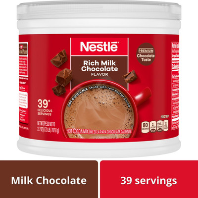 Nestle Hot Cocoa Rich Milk Chocolate Flavored Mix Powder, 27.7 oz, Can