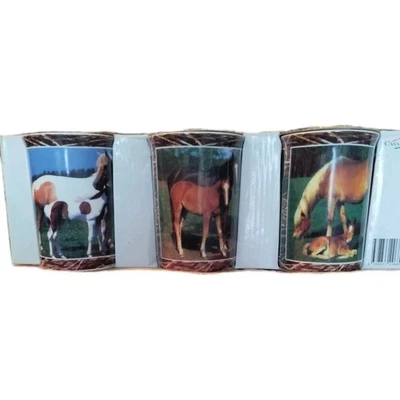 3-teiliges Porzellan-Kaffeebecher-Set mit Pferdemotiv -neu und originalverpackt- - Bild 1 von 4