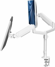 VIVO Support Bras Double Moniteur pour Écrans 17 à 32 Pouces - Réglage Hauteur Pneumatique
