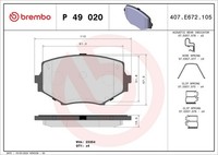 Brembo Bremsbelagsatz, Scheibenbremse P 49 020 FüR Mazda