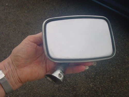 VG Used RH TEX  Exterior Door Mirror MGB 74-80 Stainless Steel Flat Glass