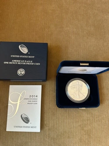 2014 W AMERICAN SILVER EAGLE PROOF DOLLAR US Mint ASE Coin with Box and COA