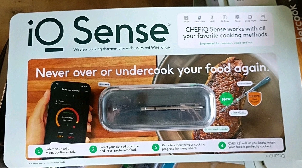 CHEF iQ Digital Probe Bluetooth or Wi-Fi Wireless Meat Thermometer
Opens in a new window or tab
