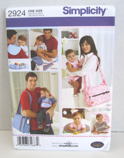 Simplicity 2924 His  Her Diaper Bags  More: Changing Pad, Bib, Clip Pattern UC