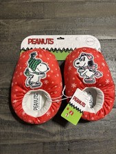 Peanuts Snoopy Christmas Slippers Toddler Kid Size 11/12 Unisex Holiday Slippers