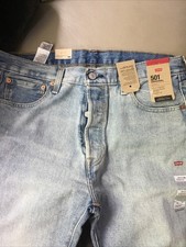 Levis 501 Jeans Mens 31x32 Blue Big E Premium Modern Denim Pants Button Fly Fade