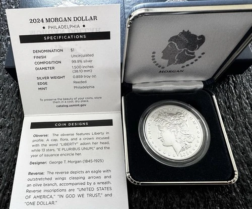 2024 Morgan Silver Dollar   99.9%  Philadelphia BU beautiful  P ￼￼