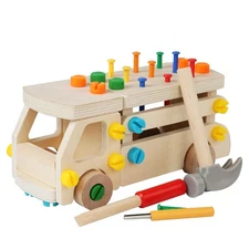 Wooden Car Screwdriver Board Set,Kids Tool Set,Fine Motor Skills Toys,Wooden ...