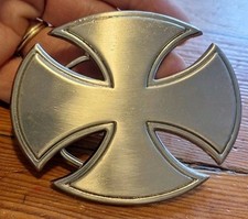 Celtic Maltese Iron Cross Religion Polished Metal Unisex Men  s Belt Buckle