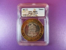 Casino Silver Strike Token Trump Plaza Atlantic City, NJ, Graded MS69 by ICG