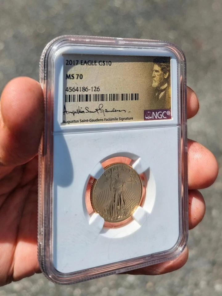 2017 $10 Gold Eagle 1/4 oz NGC MS70 — Saint-Gaudens Signature Label — PERFECT! - Image 2 of 4